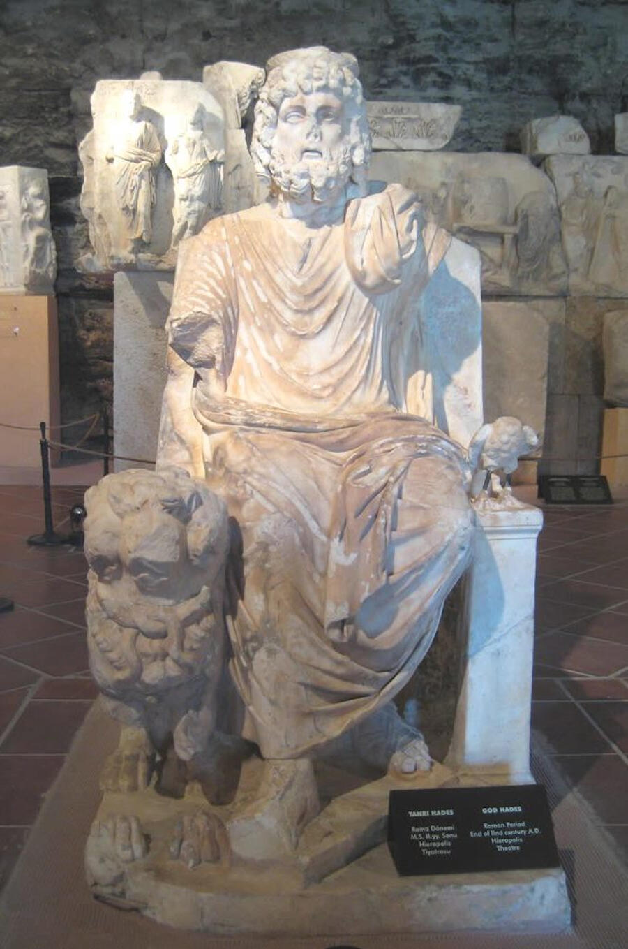 Hades enthroned, theatre of Hierapolis, Hierapolis Archeological Museum, © The Tourism Directorate of Denizli Directorate of Pamukkale Tourist Information